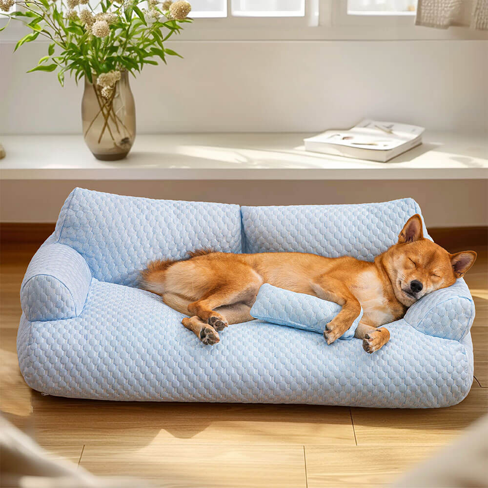 Ice Silk Cooling Pet Bed Breathable Washable Dog Sofa Bed Garden Outdoor Dog Bed