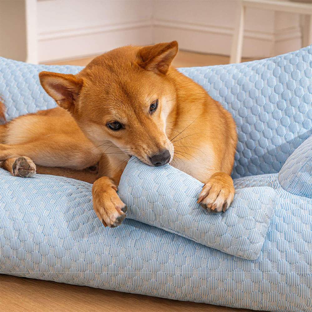 Ice Silk Cooling Pet Bed Breathable Washable Dog Sofa Bed Garden Outdoor Dog Bed