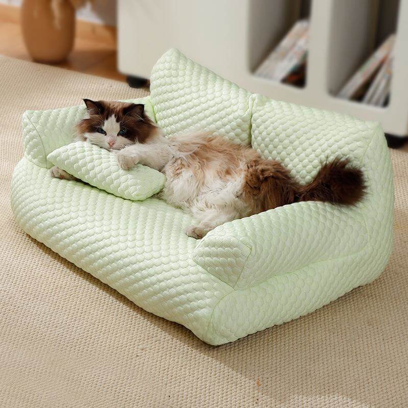 Ice Silk Cooling Pet Bed Breathable Washable Dog Sofa Bed Garden Outdoor Dog Bed