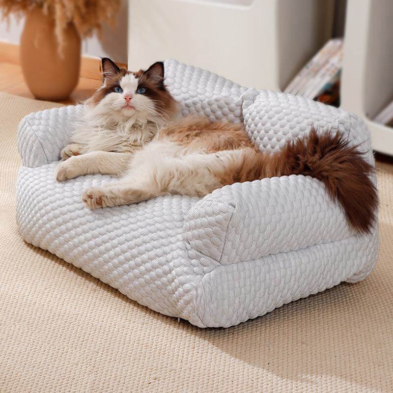 Ice Silk Cooling Pet Bed Breathable Washable Dog Sofa Bed Garden Outdoor Dog Bed