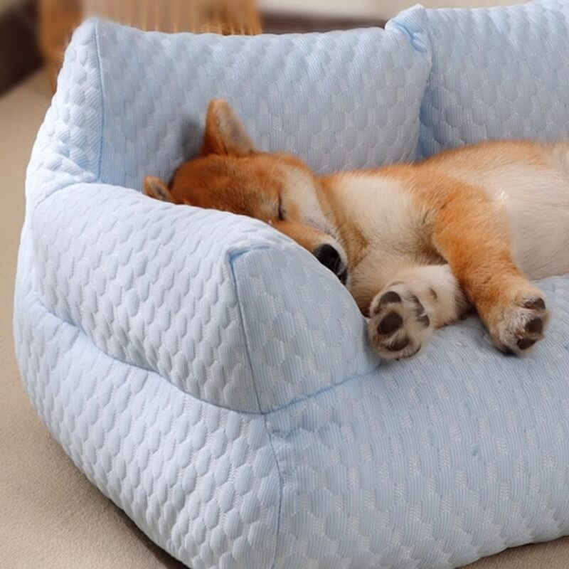 Ice Silk Cooling Pet Bed Breathable Washable Dog Sofa Bed Garden Outdoor Dog Bed