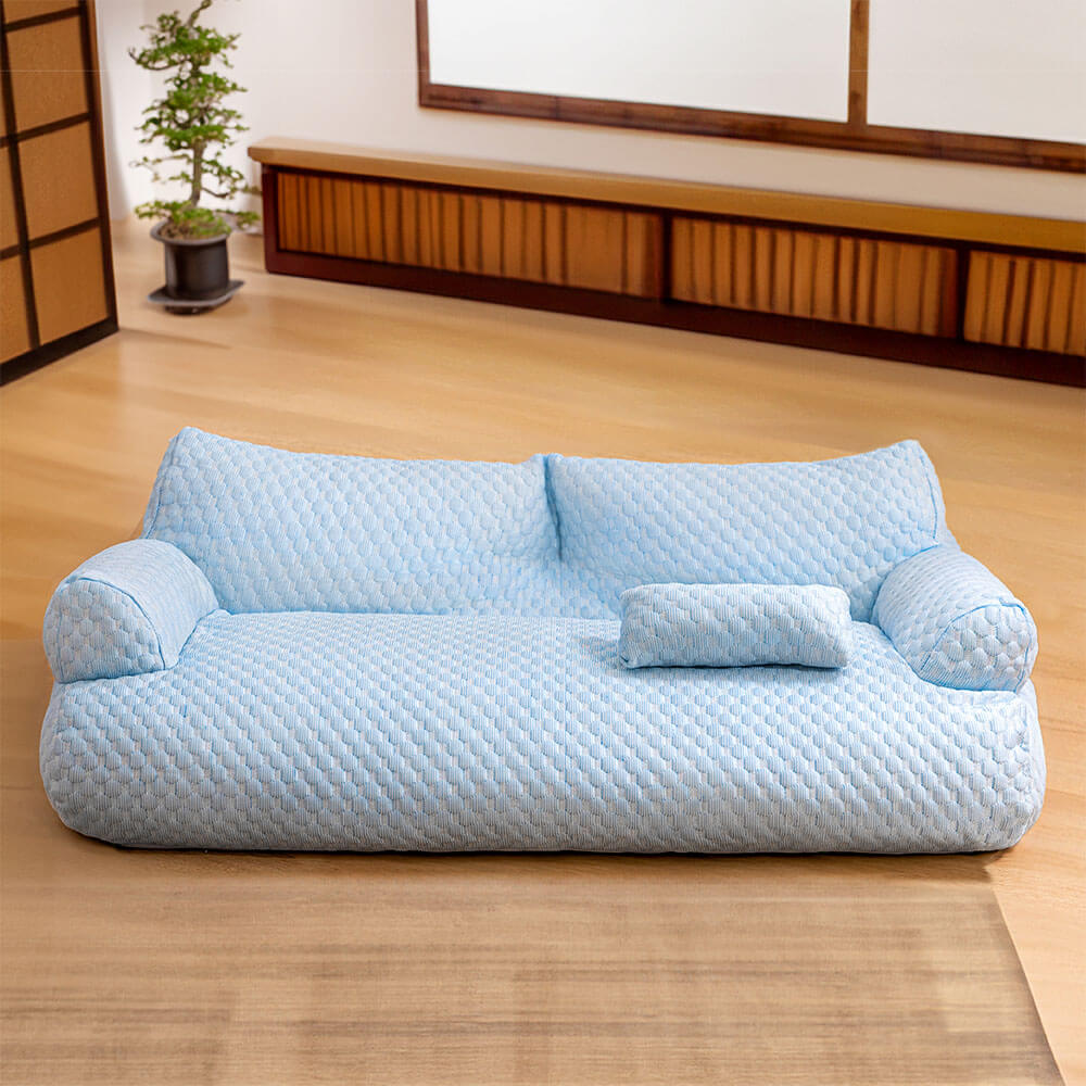 Ice Silk Cooling Pet Bed Breathable Washable Dog Sofa Bed Garden Outdoor Dog Bed