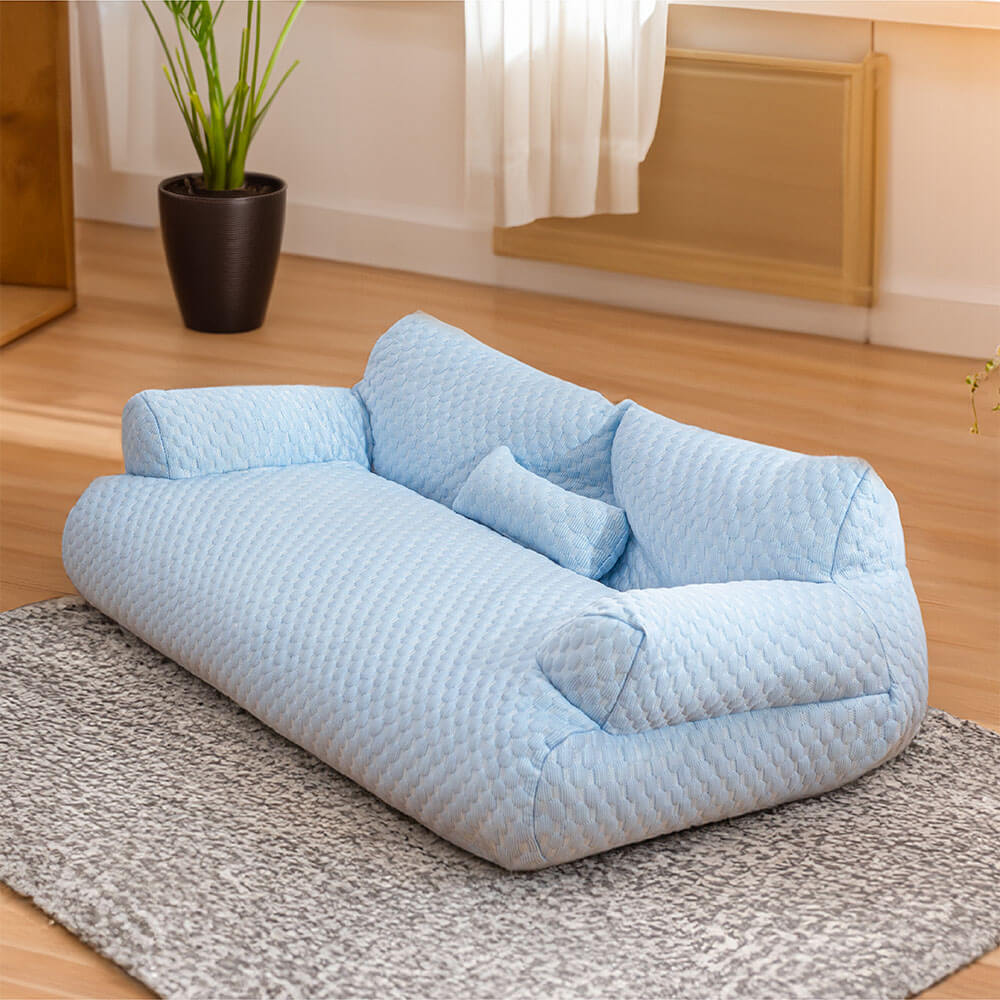 Ice Silk Cooling Pet Bed Breathable Washable Dog Sofa Bed Garden Outdoor Dog Bed