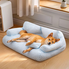 Ice Silk Cooling Pet Bed Breathable Washable Dog Sofa Bed Garden Outdoor Dog Bed