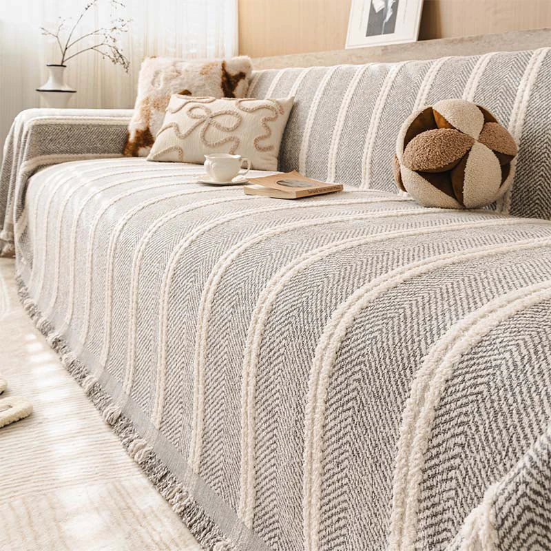 Large Herringbone Chenille Thickened Scratch-Resistant Sofa Cover Protection Sofa Throw Cover