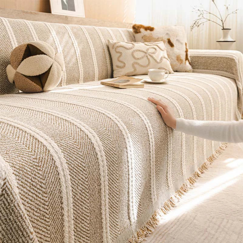 Large Herringbone Chenille Thickened Scratch-Resistant Sofa Cover Protection Sofa Throw Cover
