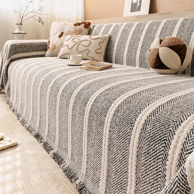 Large Herringbone Chenille Thickened Scratch-Resistant Sofa Cover Protection Sofa Throw Cover