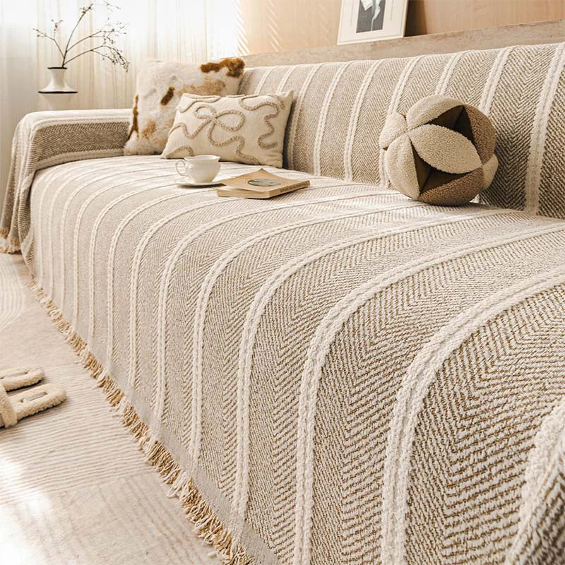 Large Herringbone Chenille Thickened Scratch-Resistant Sofa Cover Protection Sofa Throw Cover
