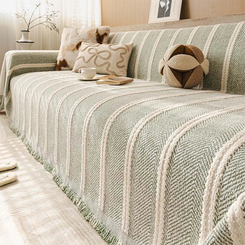 Large Herringbone Chenille Thickened Scratch-Resistant Sofa Cover Protection Sofa Throw Cover