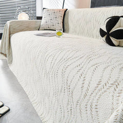 Leaf Pattern Cooling Ice Silk Sofa Protection Large Sofa Throw Blanket Sofa Cover