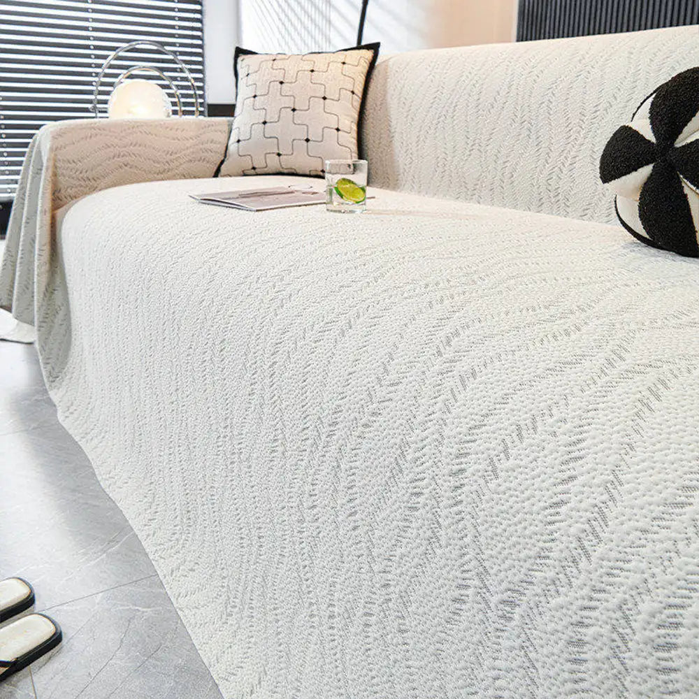 Leaf Pattern Cooling Ice Silk Sofa Protection Large Sofa Throw Blanket Sofa Cover