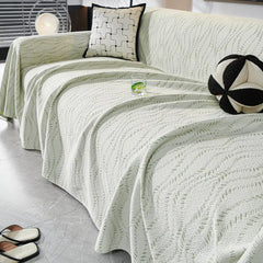 Leaf Pattern Cooling Ice Silk Sofa Protection Large Sofa Throw Blanket Sofa Cover