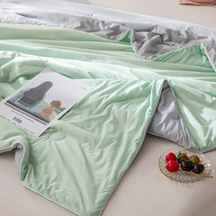 Lightweight Double-Sided Solid Color Cooling Ice Silk Cold Effect Blanket