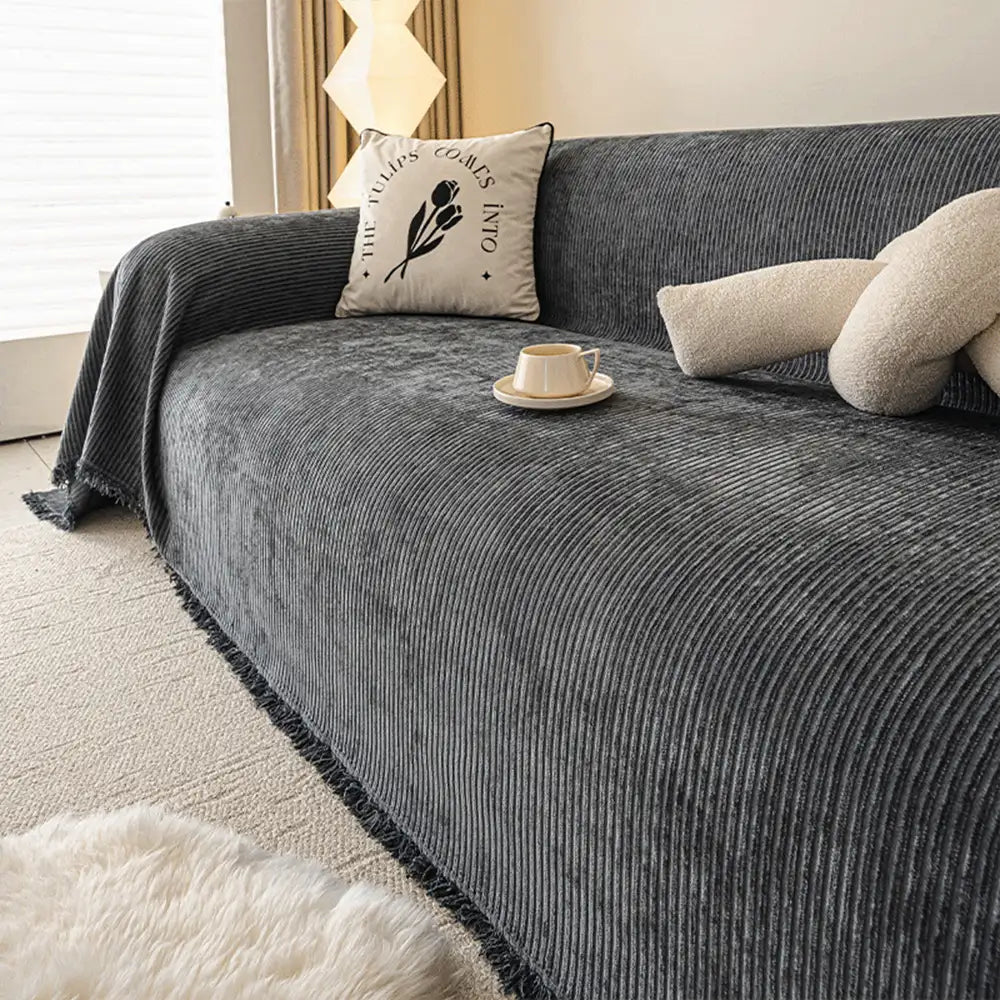 Modern Classic Scratch-Resistant Chenille Sofa Throw Blanket Washable Sofa Cover