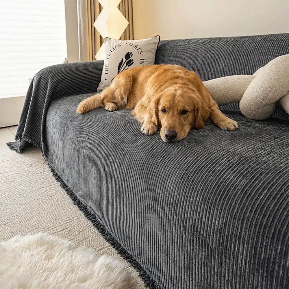 Modern Classic Scratch-Resistant Chenille Sofa Throw Blanket Washable Sofa Cover