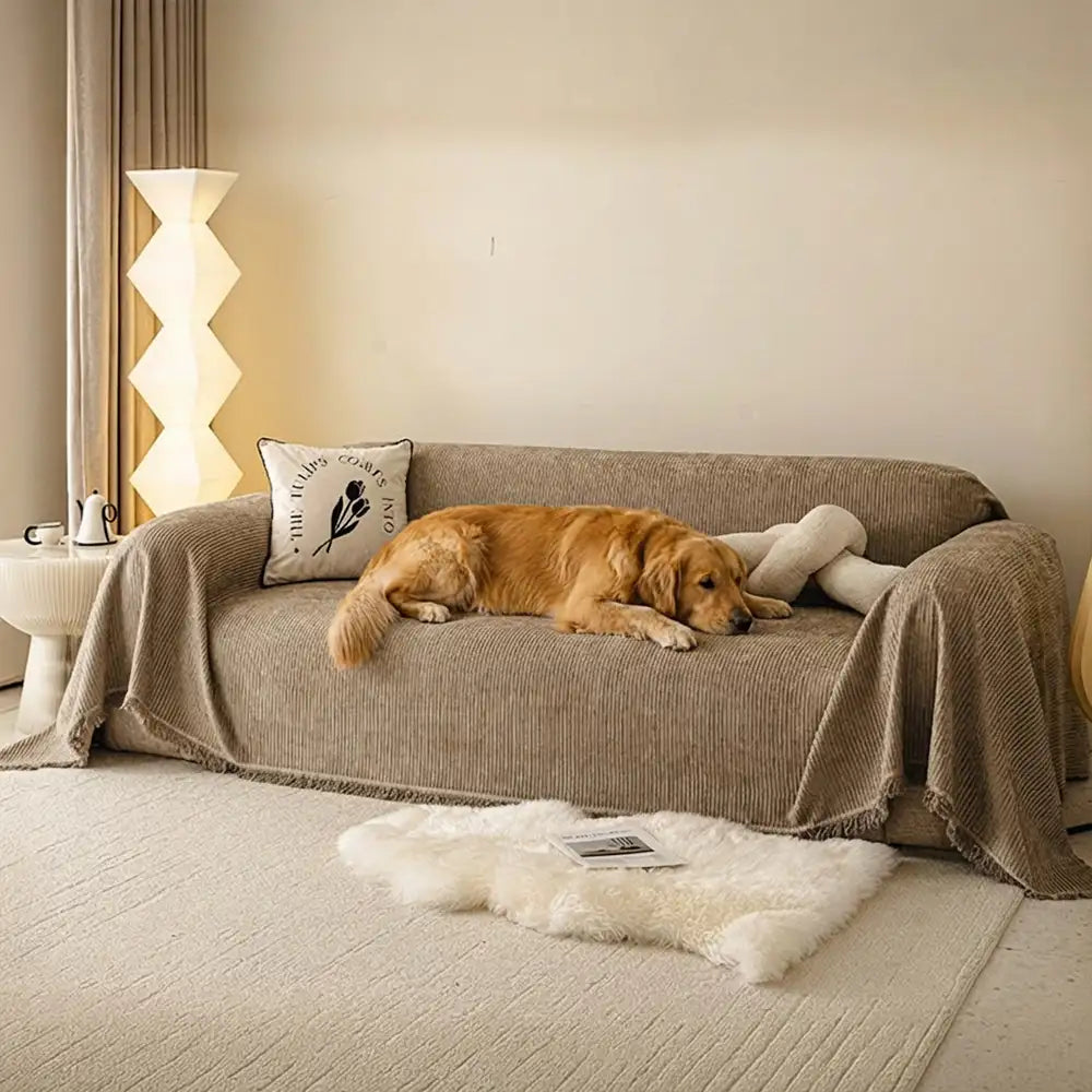 Modern Classic Scratch-Resistant Chenille Sofa Throw Blanket Washable Sofa Cover