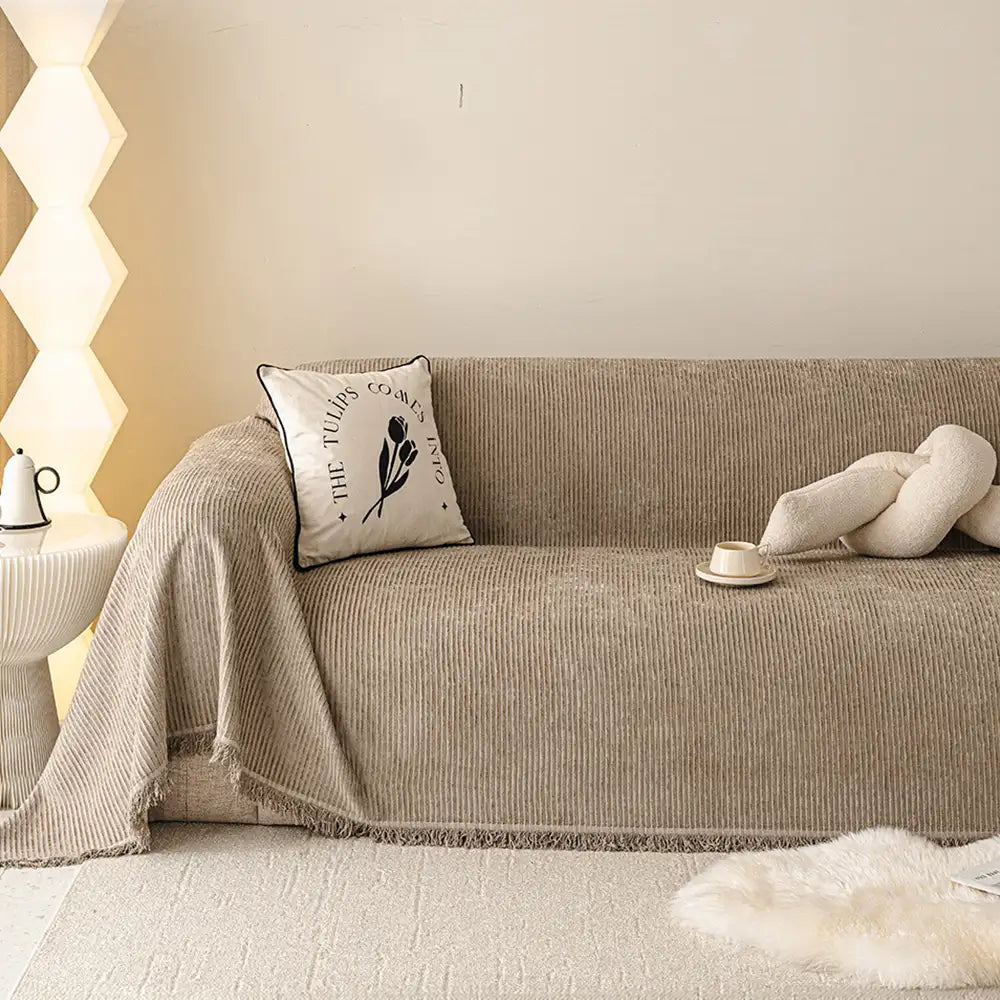 Modern Classic Scratch-Resistant Chenille Sofa Throw Blanket Washable Sofa Cover