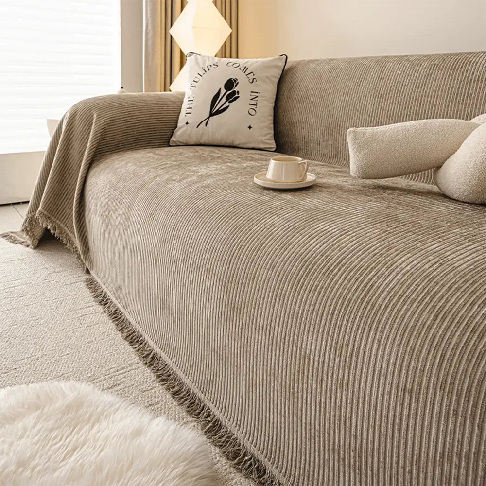 Modern Classic Scratch-Resistant Chenille Sofa Throw Blanket Washable Sofa Cover