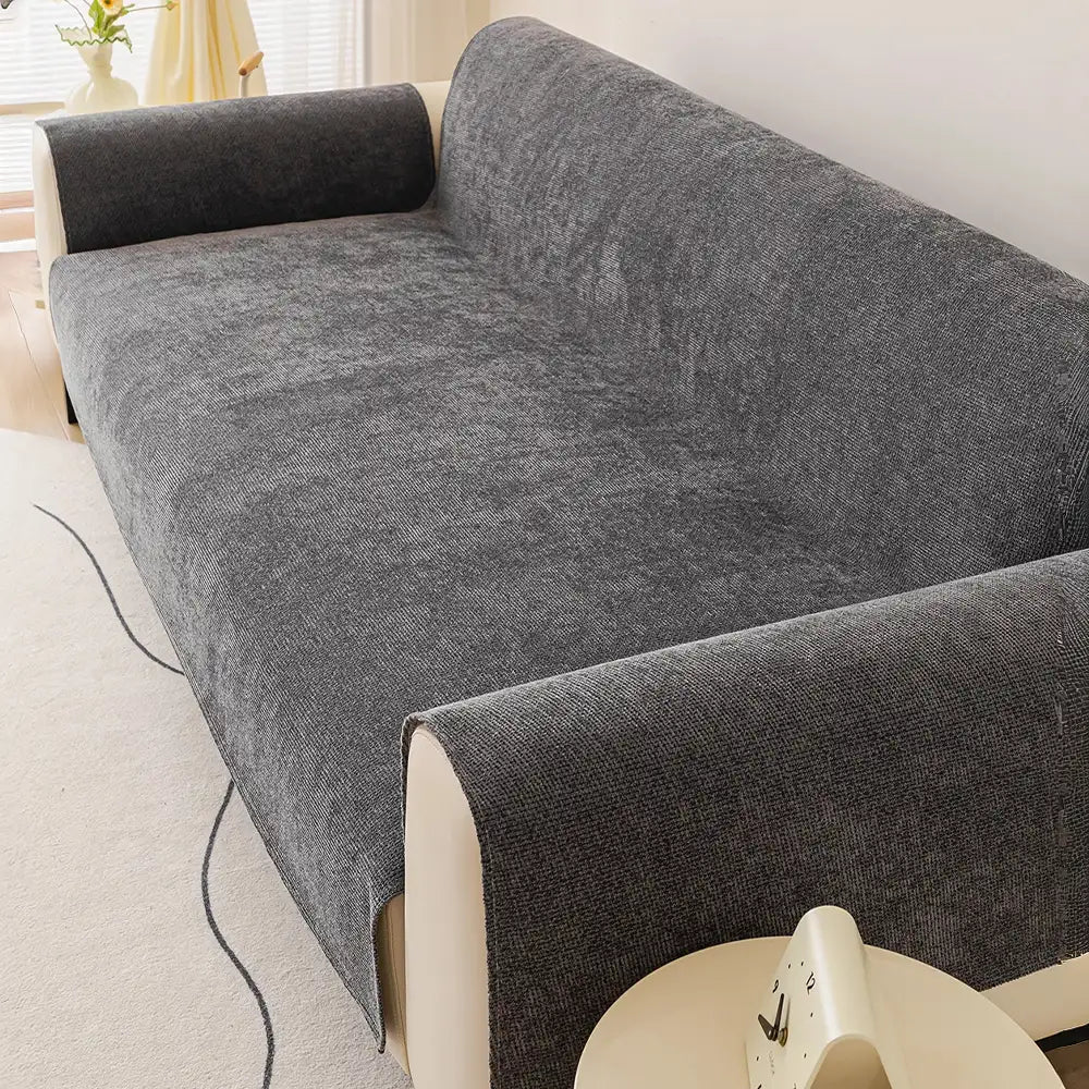 One-Piece Chenille Scratch-Resistant Durable Water-Repellent Stretch  Non-Slip Corner Couch Cover