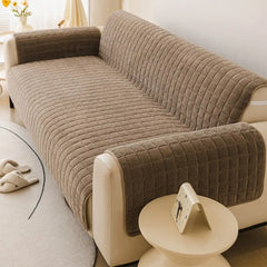 One-Piece Soft Pet-Friendly Short Plush Sofa Protection Non-Slip Couch Cover