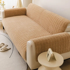 One-Piece Soft Pet-Friendly Short Plush Sofa Protection Non-Slip Couch Cover