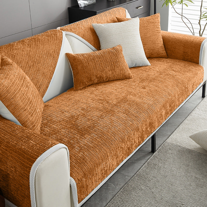 Waterproof Antimicrobial Simple Chenille Fabric Anti-scratch  Corner Couch Cover