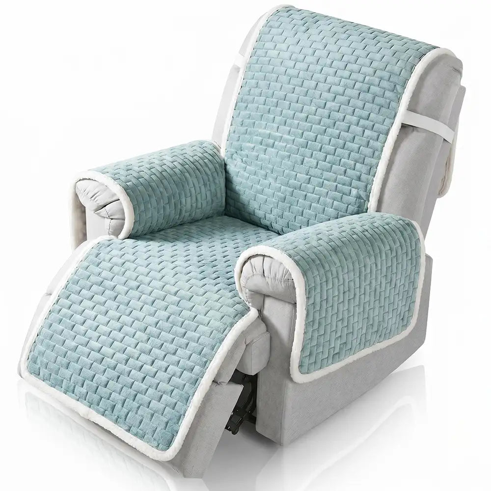 One-Piece Plush Scratch-Resistant Couch Covers with Elastic Straps