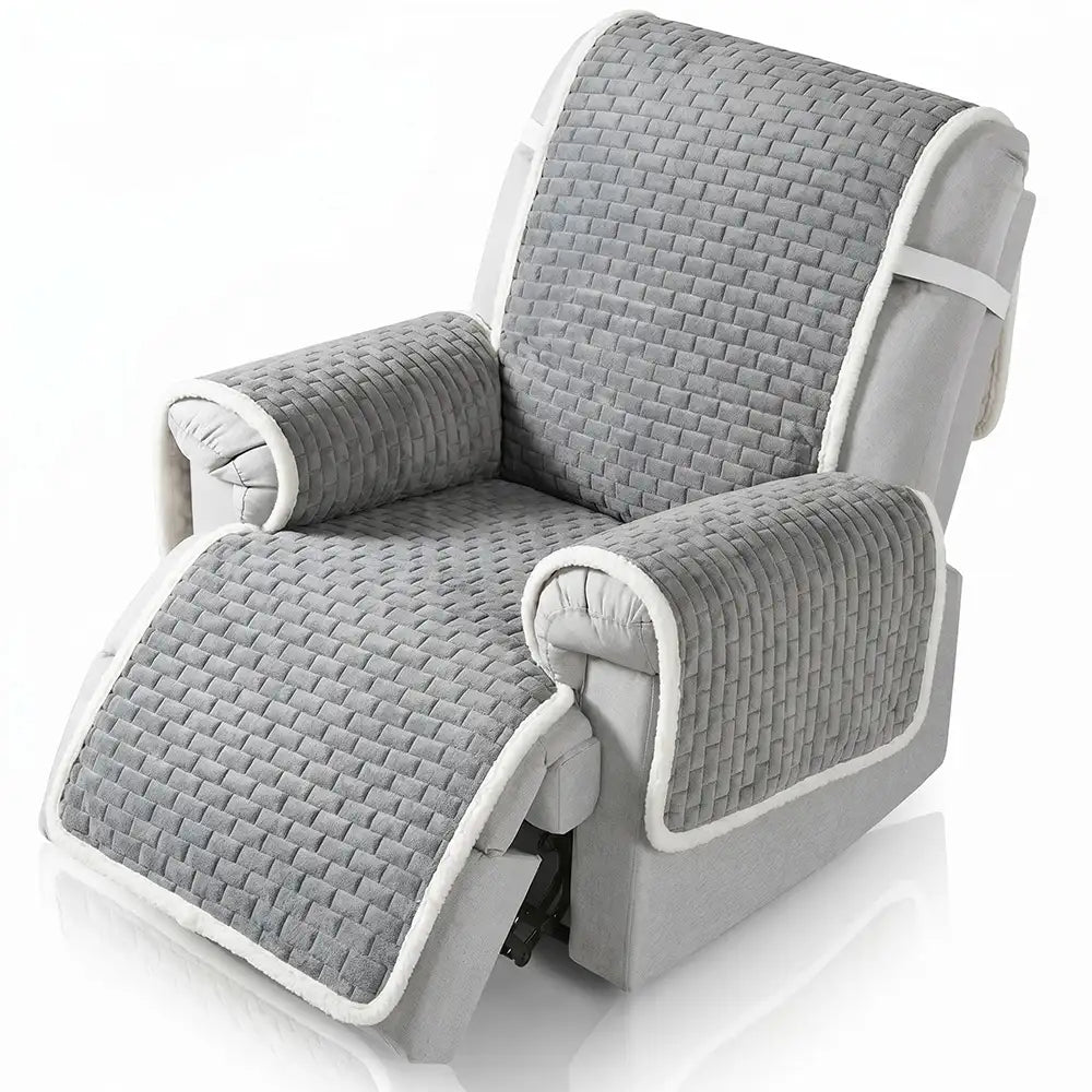 One-Piece Plush Non-Slip Office Chair Protector & Couch Cover with Elastic Straps
