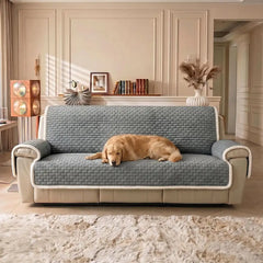 One-Piece Plush Scratch-Resistant Couch Covers with Elastic Straps