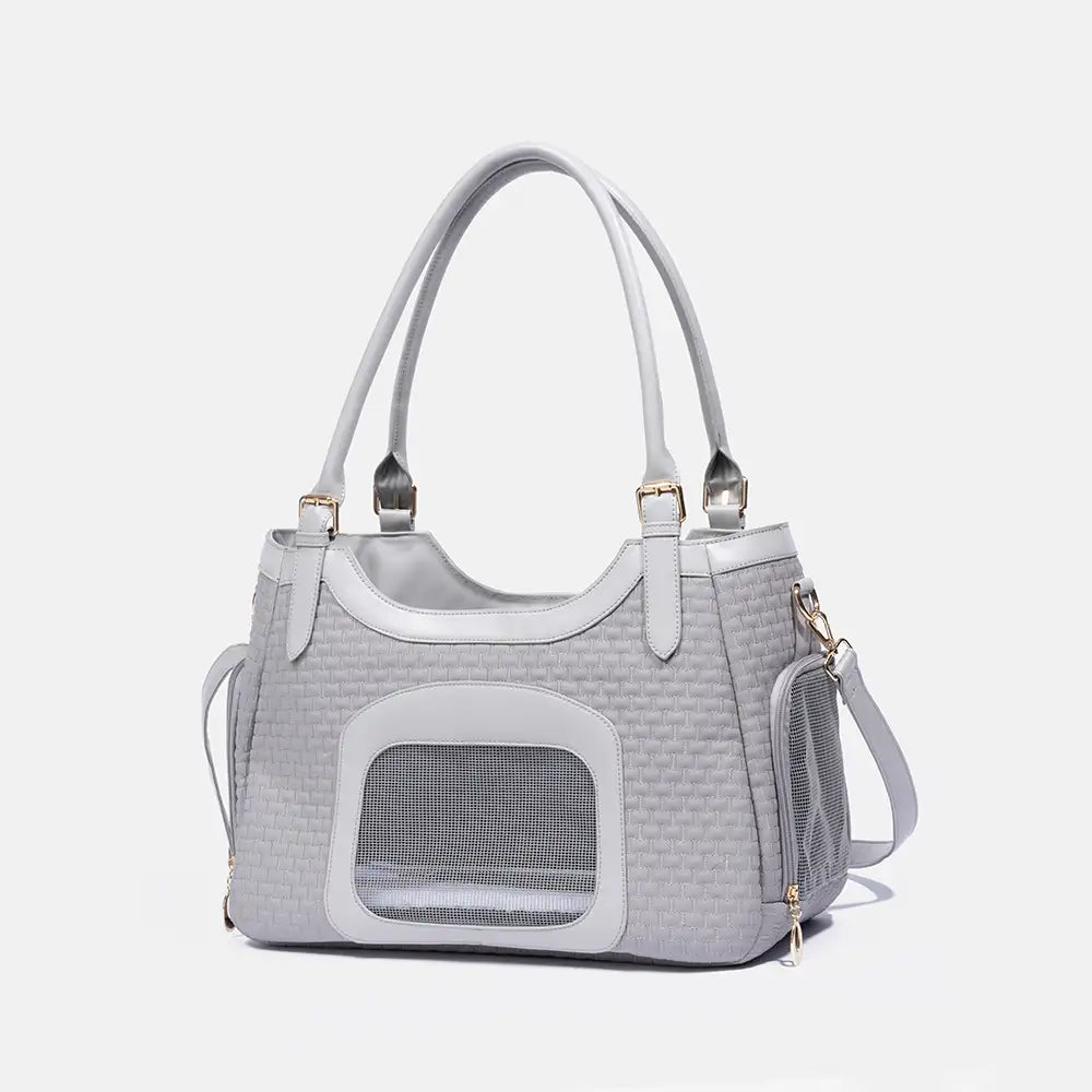 Portable Breathable Faux Leather Pet Carrier Bag Dog Cat Carrier Suitable for Travel and Vet
