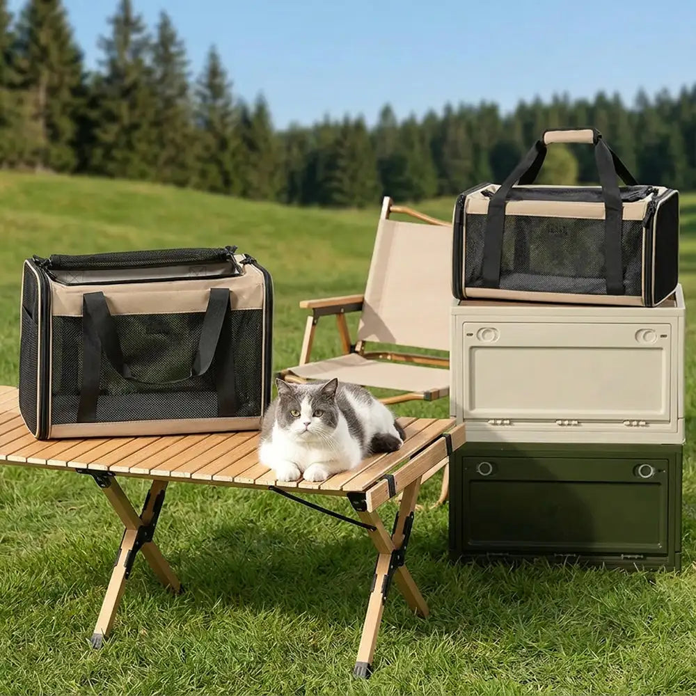 Protable Expandable Breathable Cat Carrier Bag for Travel and Vet