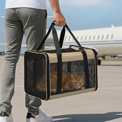 Protable Expandable Breathable Cat Carrier Bag for Travel and Vet