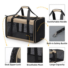 Protable Expandable Breathable Cat Carrier Bag for Travel and Vet