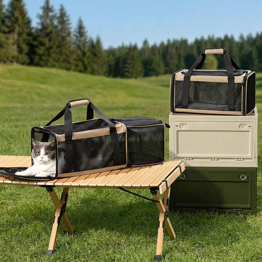 Protable Expandable Breathable Cat Carrier Bag for Travel and Vet