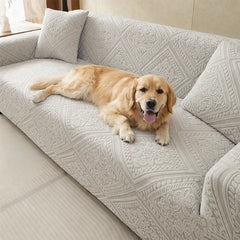 Retro Jacquard Pattern Full-Coverage Sofa Protector Magic Strectch Sofa Cover