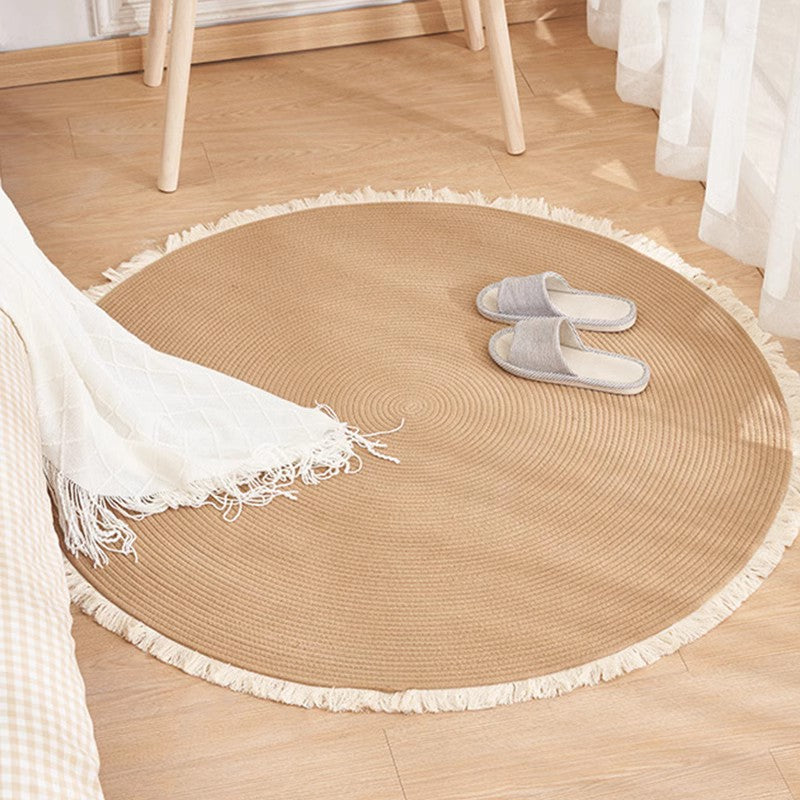 Nordic Handwoven Durable Cat Scratch Mat Rug with Fringe