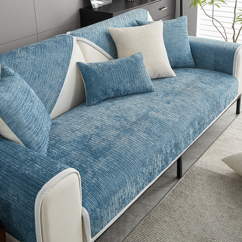 Waterproof Antimicrobial Simple Chenille Fabric Anti-scratch  Corner Couch Cover