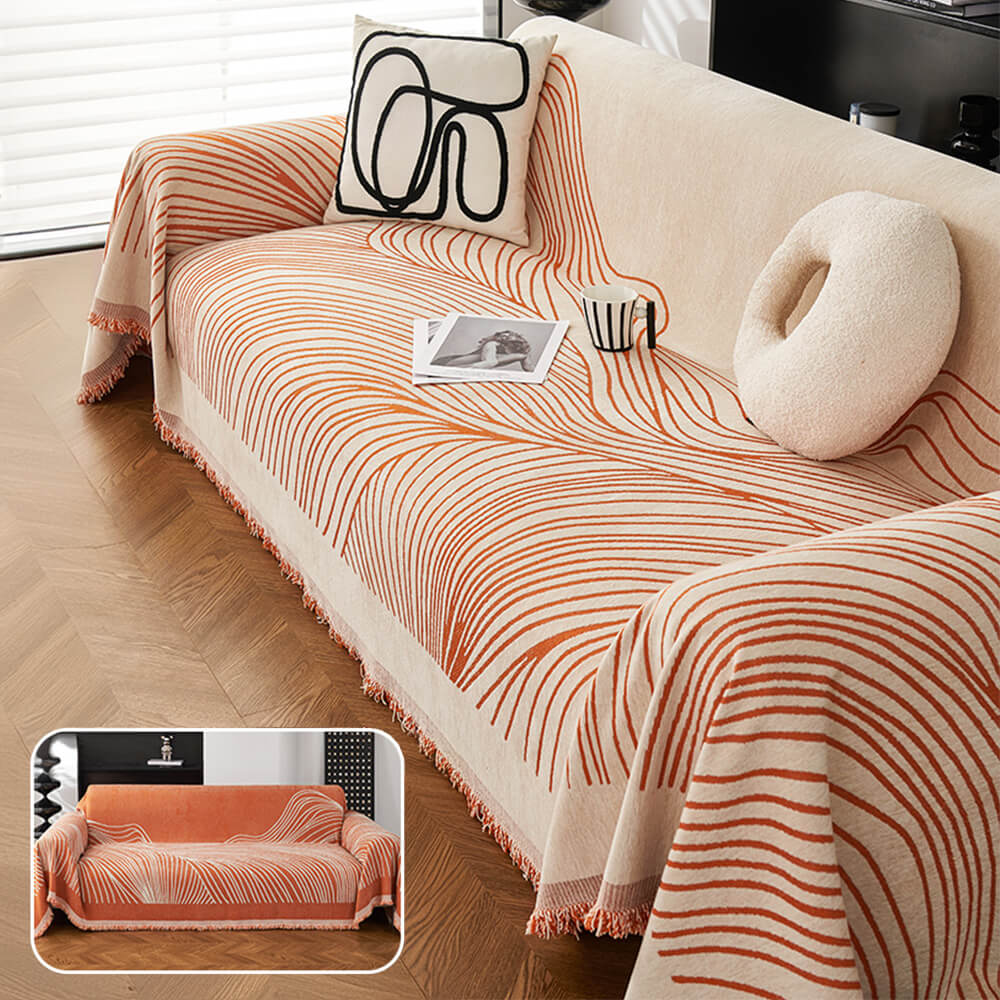 Minimalist Chenille Reversible Cat-Scratch Resistant Non-Slip Sofa Cover Sofa Throws