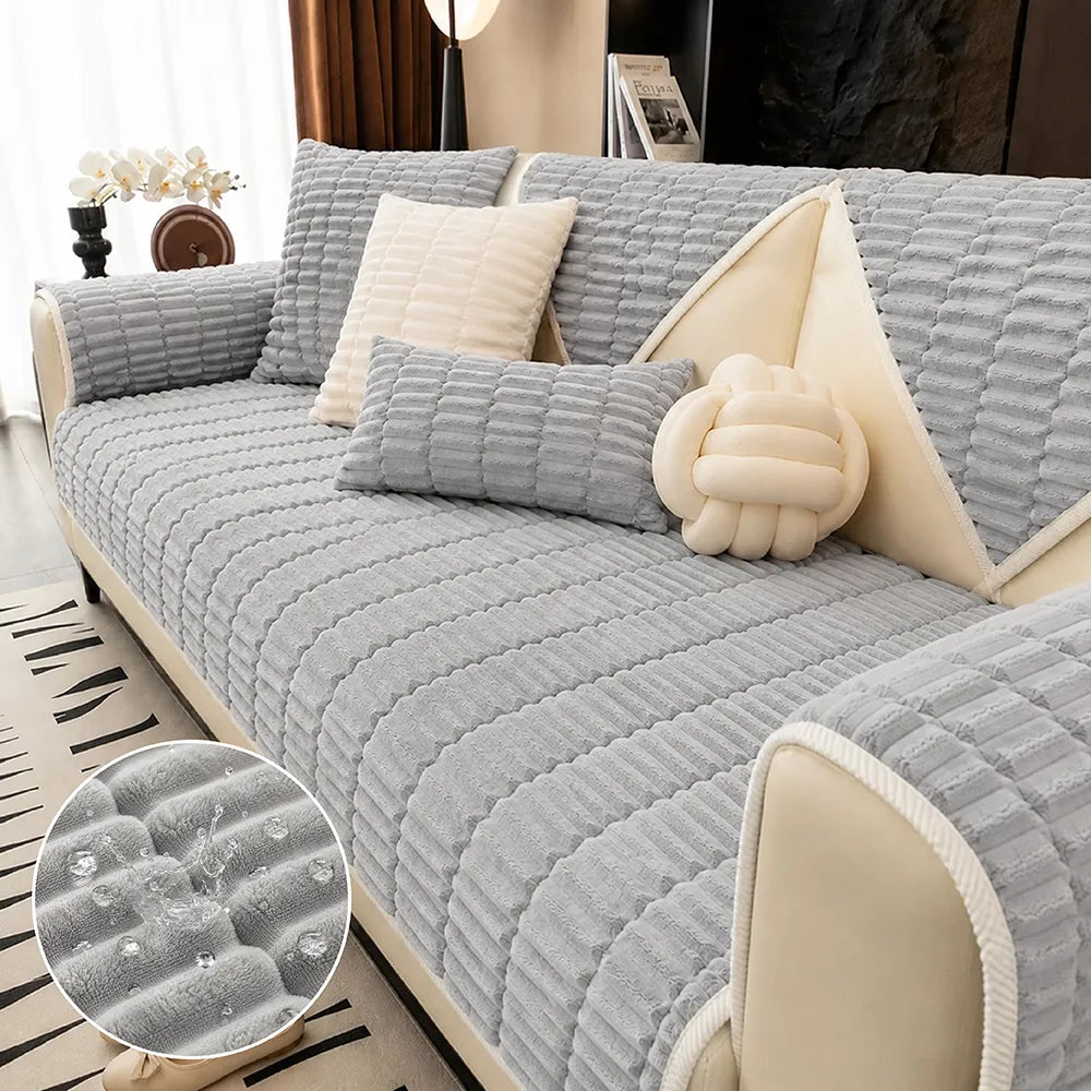 Waterproof Cozy Flannel Sofa Protection Non-Slip Couch Cover