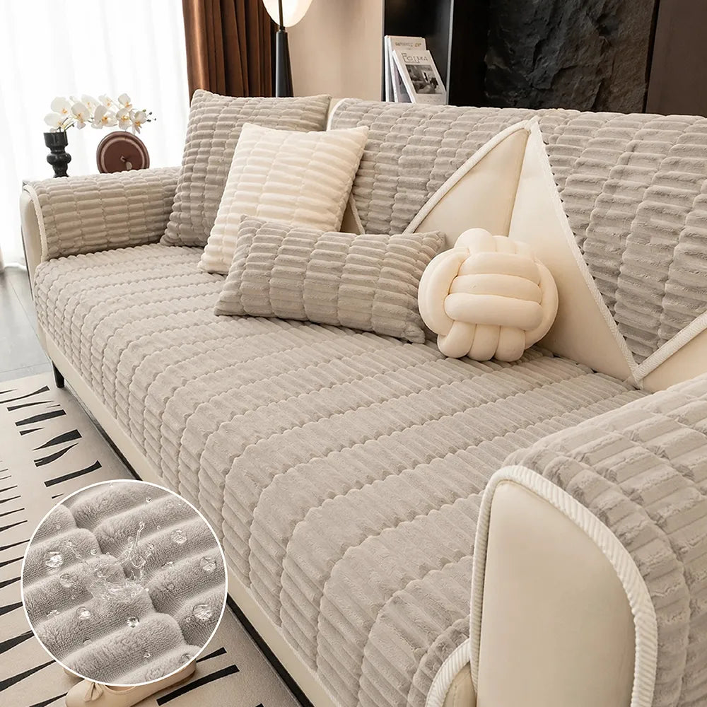 Waterproof Cozy Flannel Sofa Protection Non-Slip Couch Cover