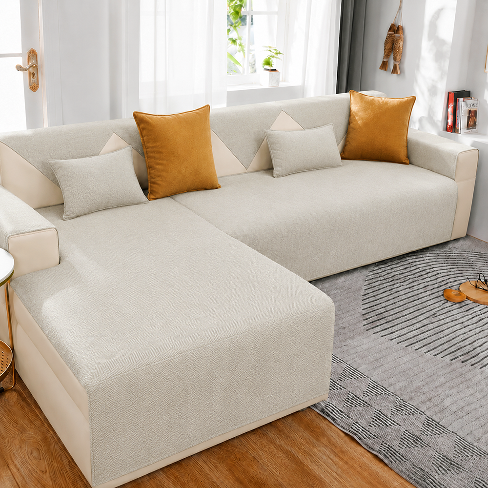 Waterproof All-season Stain-resistant Durable Corner Sofa Cover - Retro