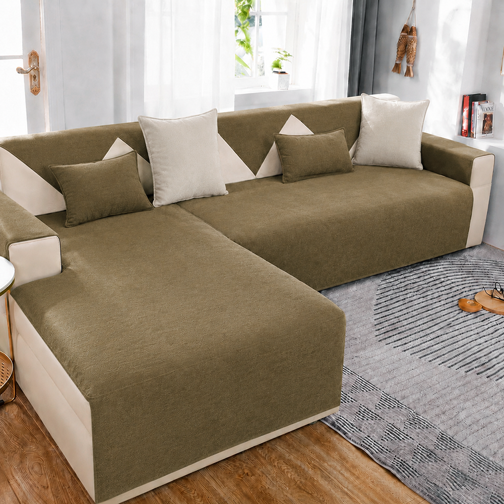 Waterproof All-season Stain-resistant Durable Corner Sofa Cover - Retro