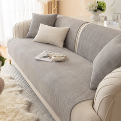 Simple Solid Colour Plush Furniture Protector Outdoor Garden Sofa Cover
