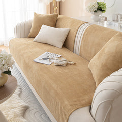Simple Solid Colour Plush Furniture Protector Outdoor Garden Sofa Cover