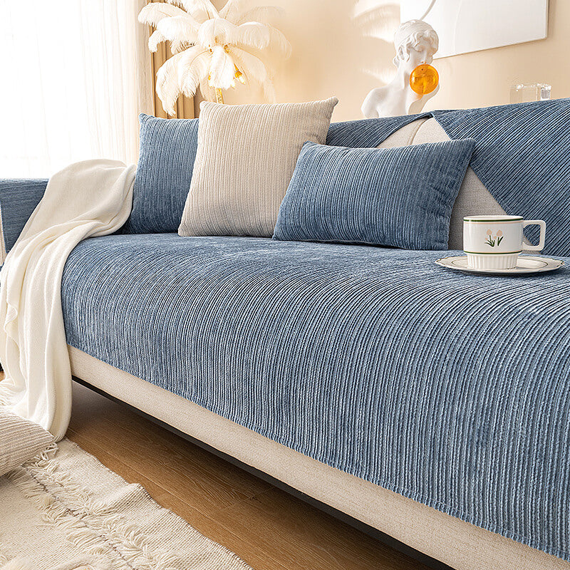 Simple Solid Color Chenille Scratch-resistant Protective Outdoor Garden Sofa Cover