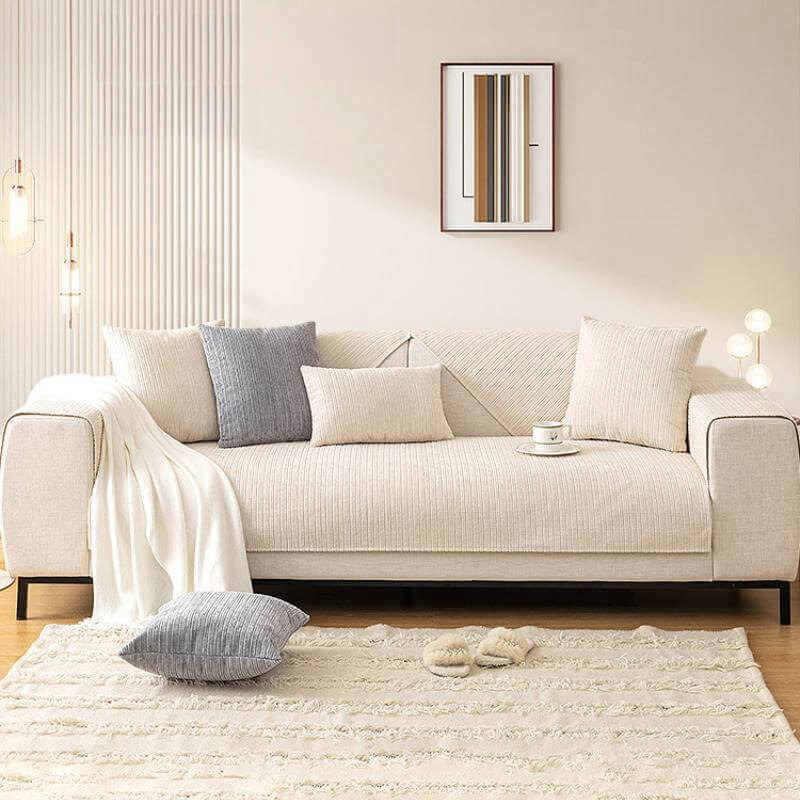 Simple Solid Color Chenille Scratch-resistant Protective Outdoor Garden Sofa Cover