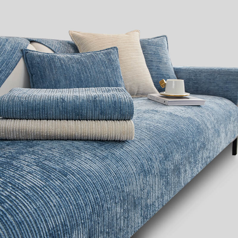 Simple Solid Color Chenille Scratch-resistant Protective Outdoor Garden Sofa Cover