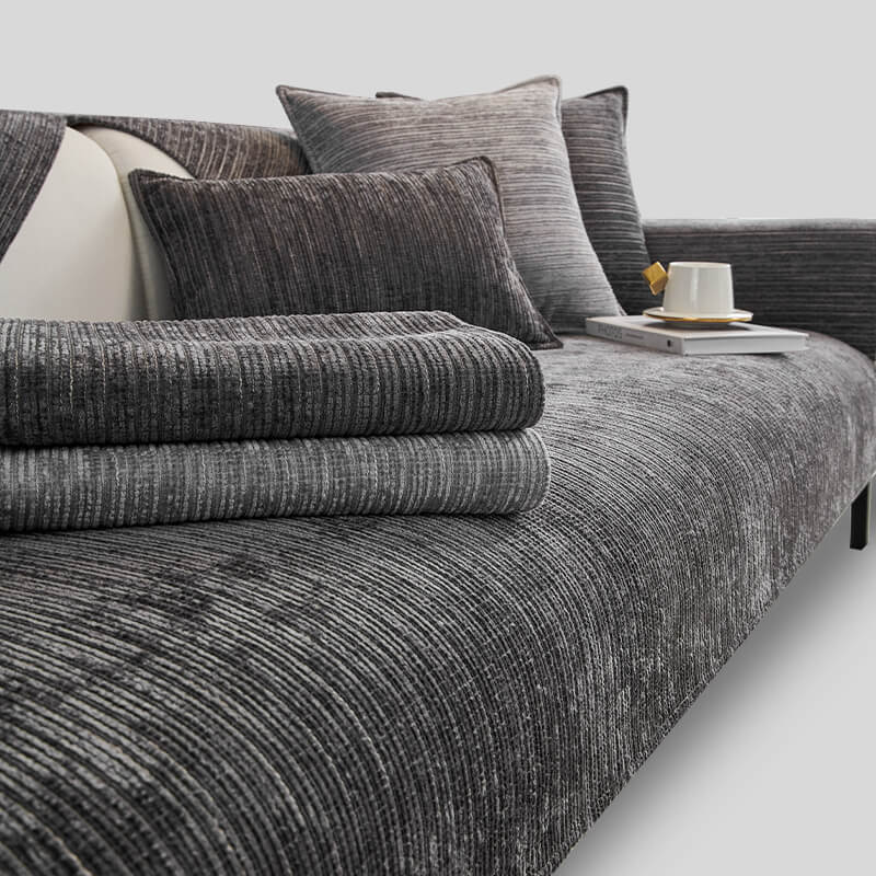 Simple Solid Color Chenille Scratch-resistant Protective Outdoor Garden Sofa Cover