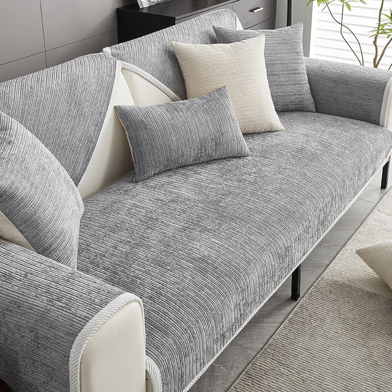 Waterproof Antimicrobial Simple Chenille Fabric Anti-scratch Outdoor Garden Sofa Cover