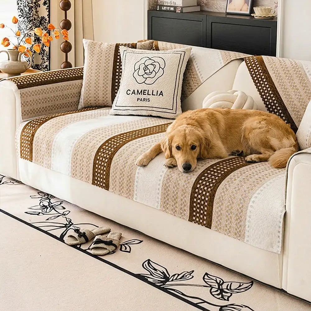 Skin-Friendly Breathable Chenille Sofa Protection Scratch-Resistant Non-Slip Sofa Cover